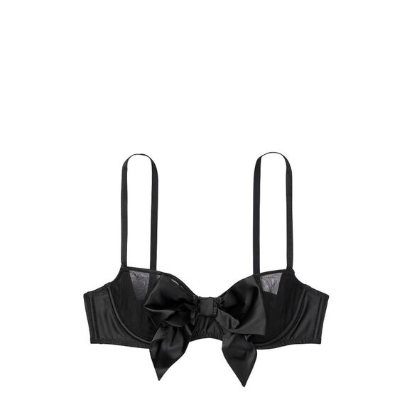 💗👙Victoria's Secret DREAM ANGELS Black Bow Satin Balconette Bra👙💗 NEW - Picture 9 of 9